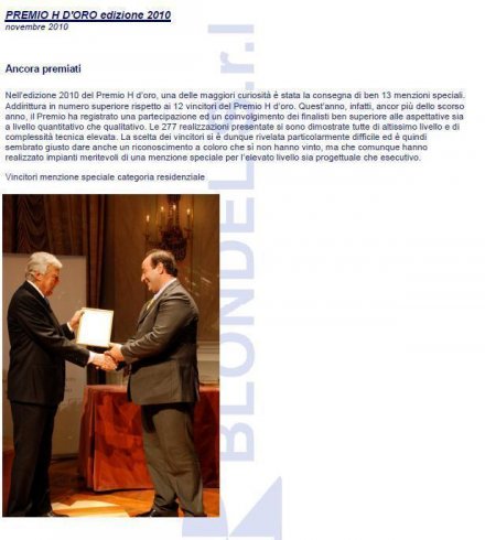 H D'ORO 2011-vincitori residenziale - Ellecasa
